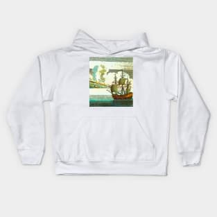 boat at sea Kids Hoodie